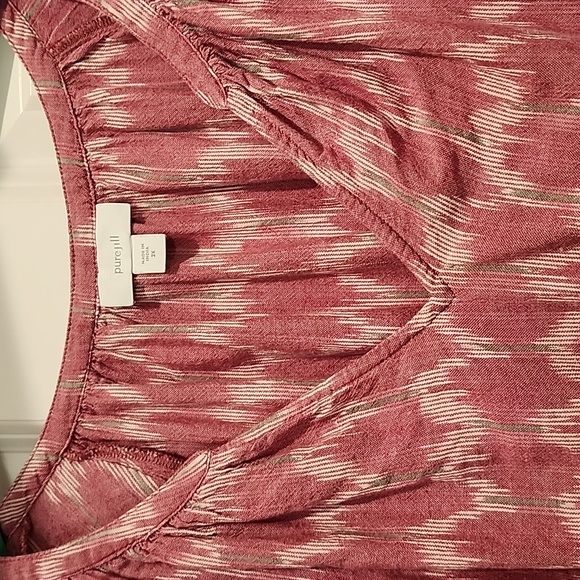 J Jill Raspberry Pink Patterned Top 2x - Picture 5 of 6
